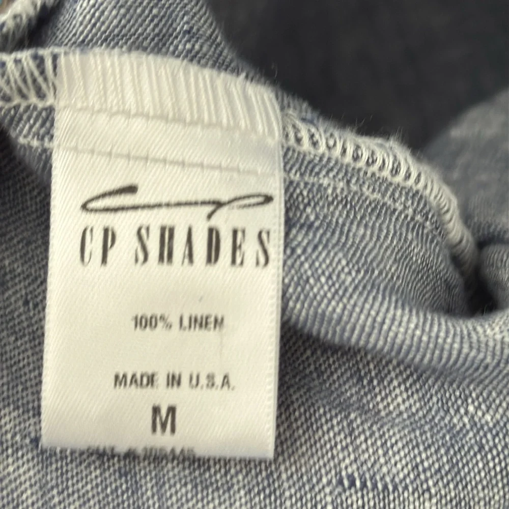 WOMENS CP SHADES BLUE CHAMBRAY LINEN AMANDA MAXI DRESS~POCKETS~  M - Picture 8 of 10